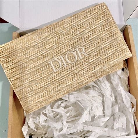 dior raffia clutch bag